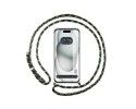 Funda Colgante Transparente compatible con Iphone 15 (6.1) con Cordon Verde / Dorado