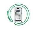 Funda Colgante Transparente compatible con Iphone 15 (6.1) con Cordon Verde Agua