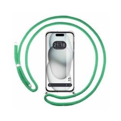 Funda Colgante Transparente compatible con Iphone 15 (6.1) con Cordon Verde Agua
