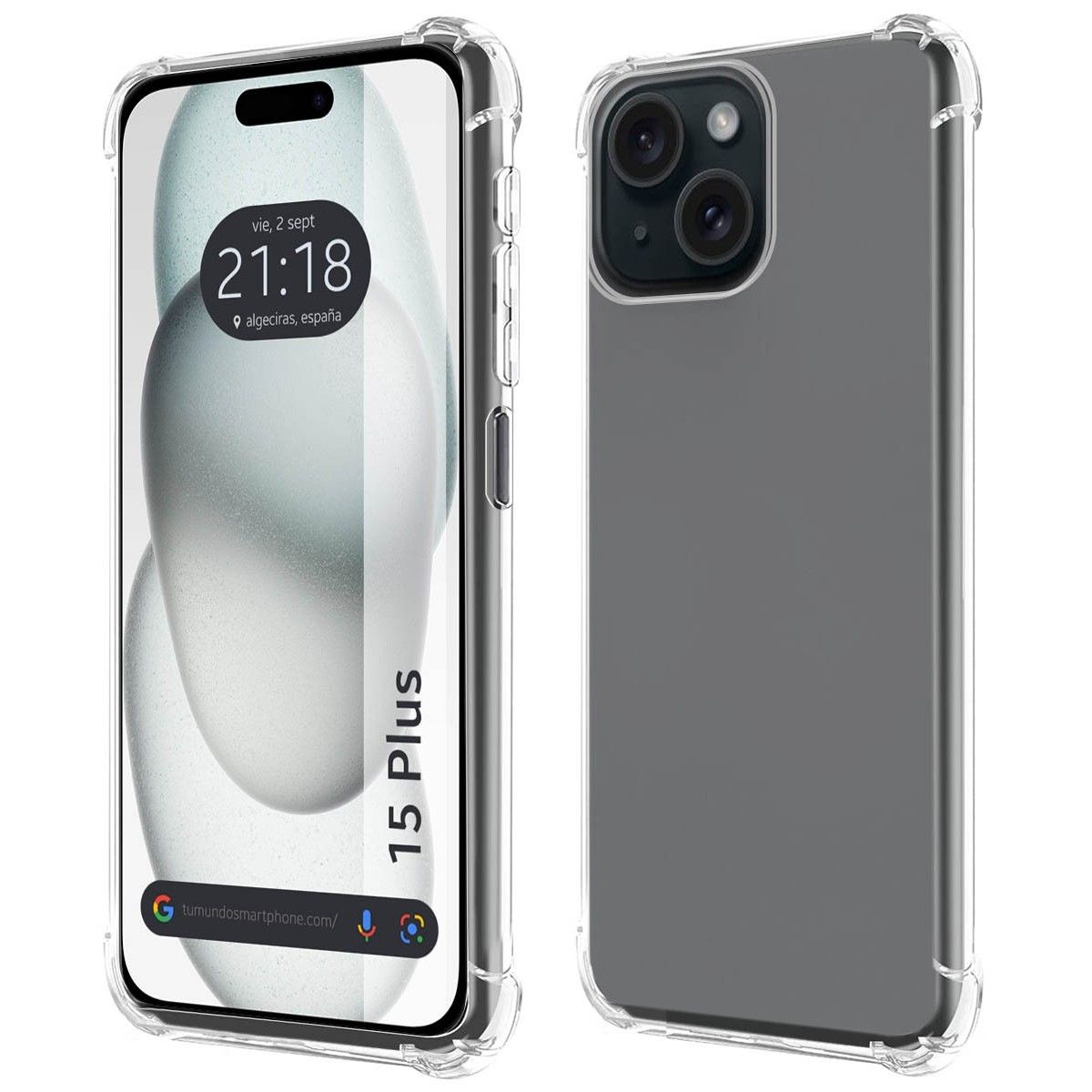 Funda Silicona Antigolpes Transparente compatible con IPhone 15 Plus (6.7)