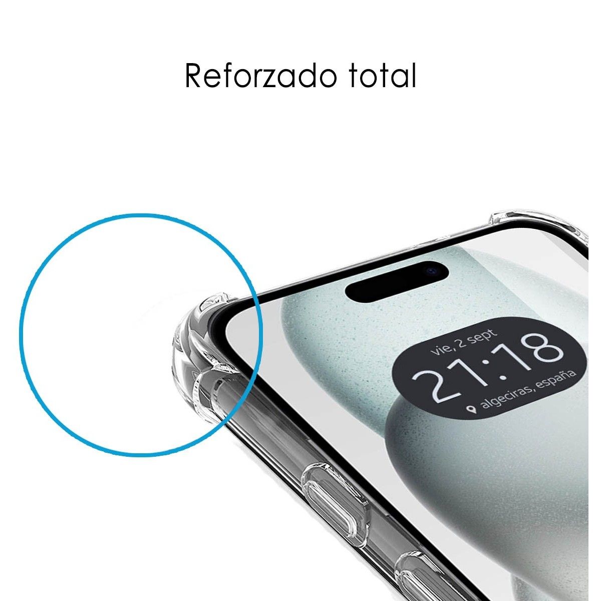 Funda Silicona Antigolpes Transparente compatible con IPhone 15 Plus (6.7)