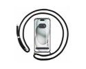 Funda Colgante Transparente compatible con Iphone 15 Plus (6.7) con Cordon Negro