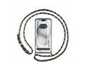 Funda Colgante Transparente compatible con Iphone 15 Plus (6.7) con Cordon Verde / Dorado