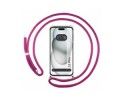 Funda Colgante Transparente compatible con Iphone 15 Plus (6.7) con Cordon Rosa Fucsia