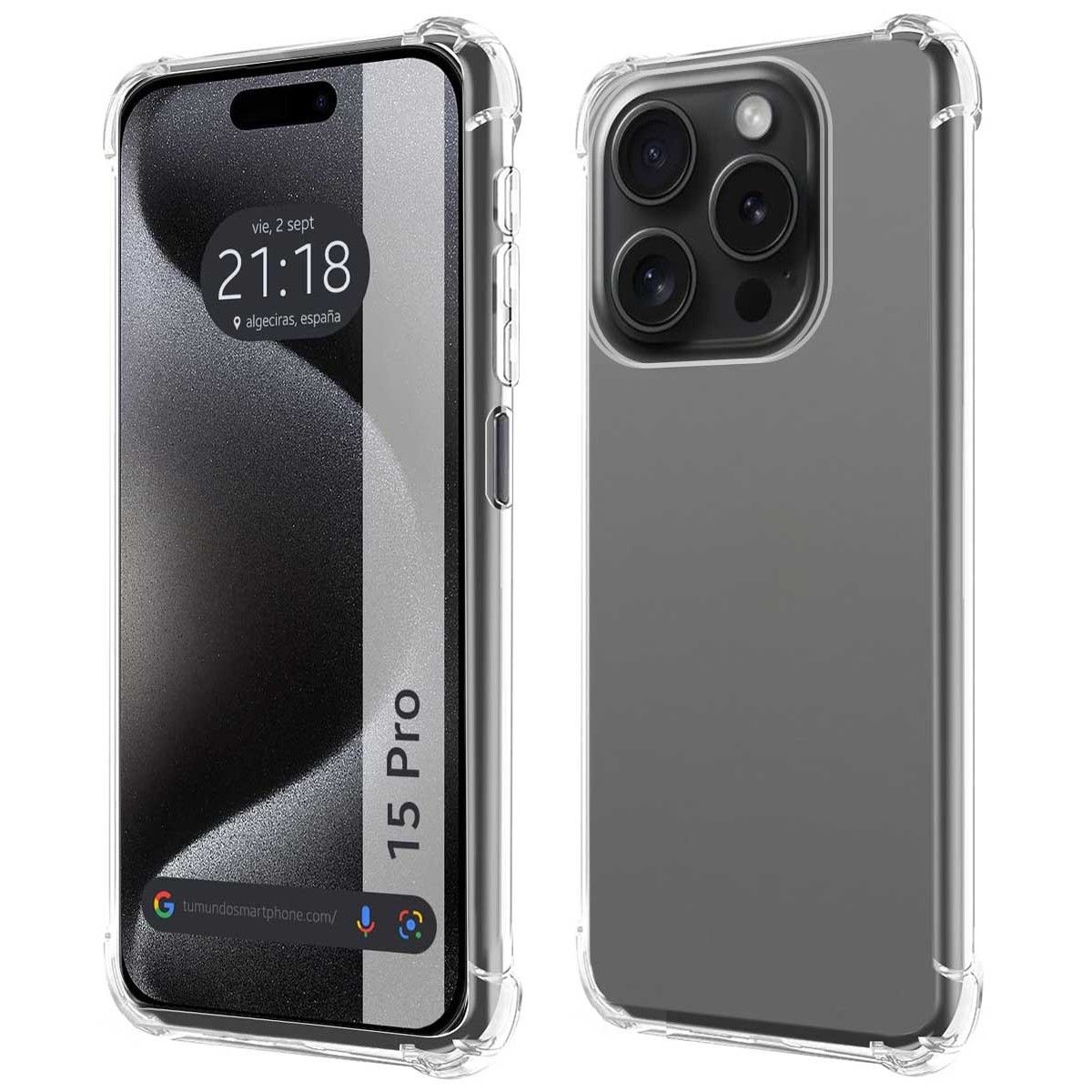 Funda Silicona Antigolpes Transparente compatible con IPhone 15 Pro (6.1)