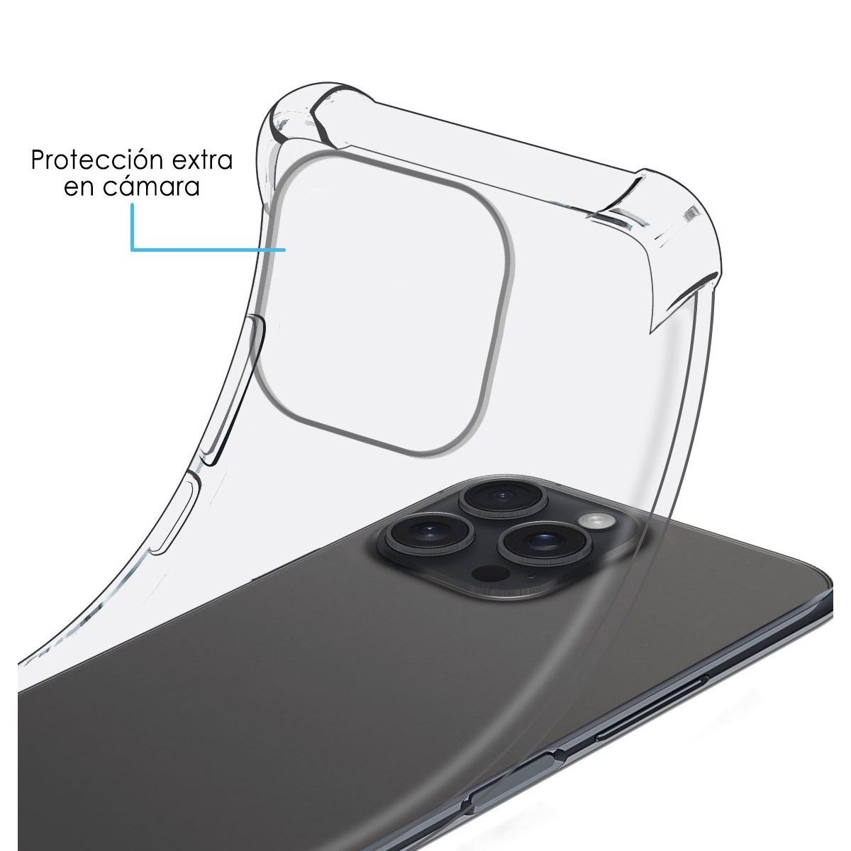 Funda Silicona Antigolpes Transparente compatible con IPhone 15 Pro (6.1)