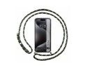 Funda Colgante Transparente compatible con Iphone 15 Pro (6.1) con Cordon Verde / Dorado