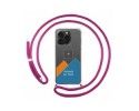 Personaliza tu Funda Colgante Transparente compatible con IPhone 15 Pro Max (6.7) con Cordon Rosa Fucsia Dibujo