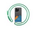 Personaliza tu Funda Colgante Transparente compatible con IPhone 15 Pro Max (6.7) con Cordon Verde Agua Dibujo
