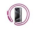 Funda Colgante Transparente compatible con Iphone 15 Pro Max (6.7) con Cordon Rosa Fucsia