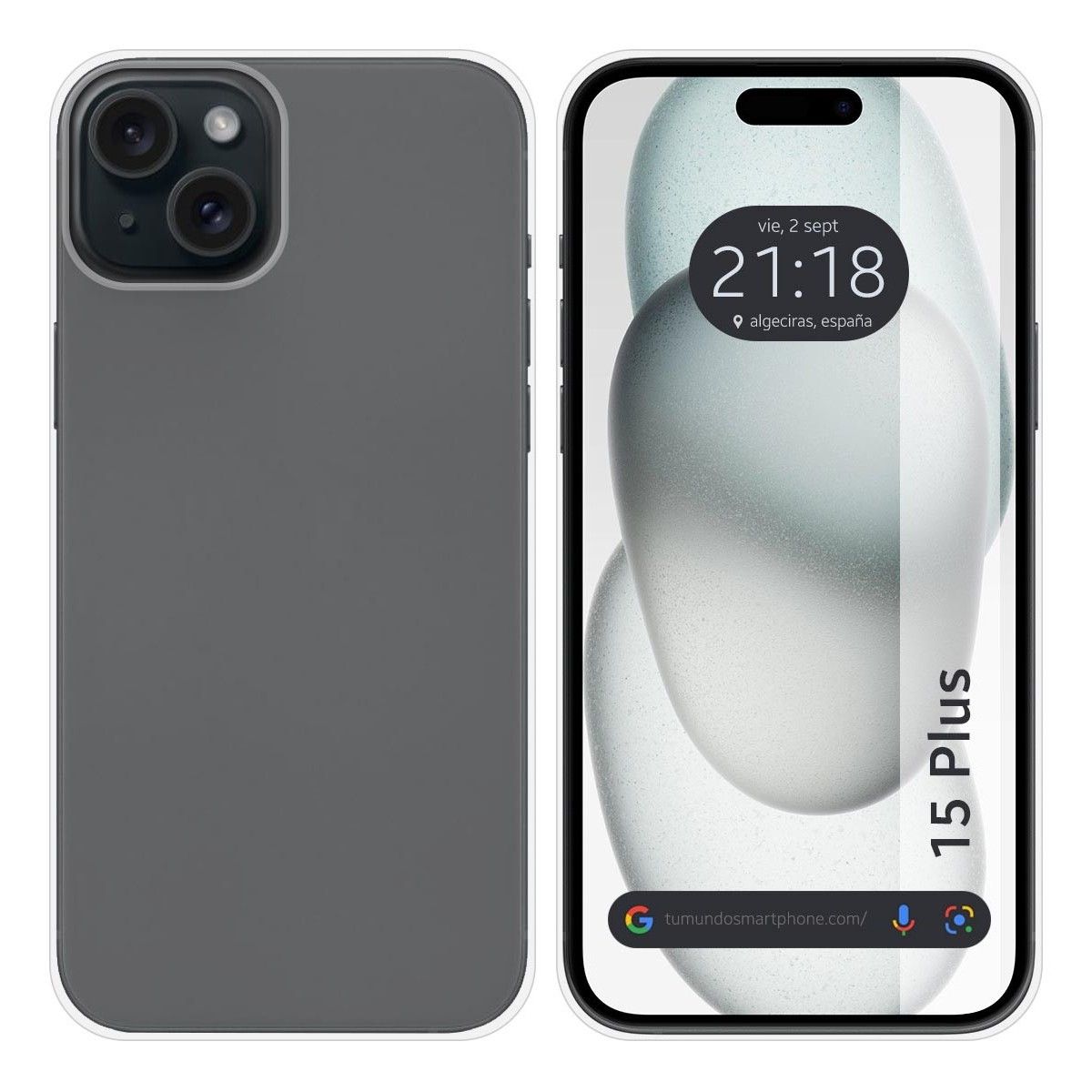 Funda Silicona Gel TPU Transparente compatible con Iphone 15 Plus (6.7)