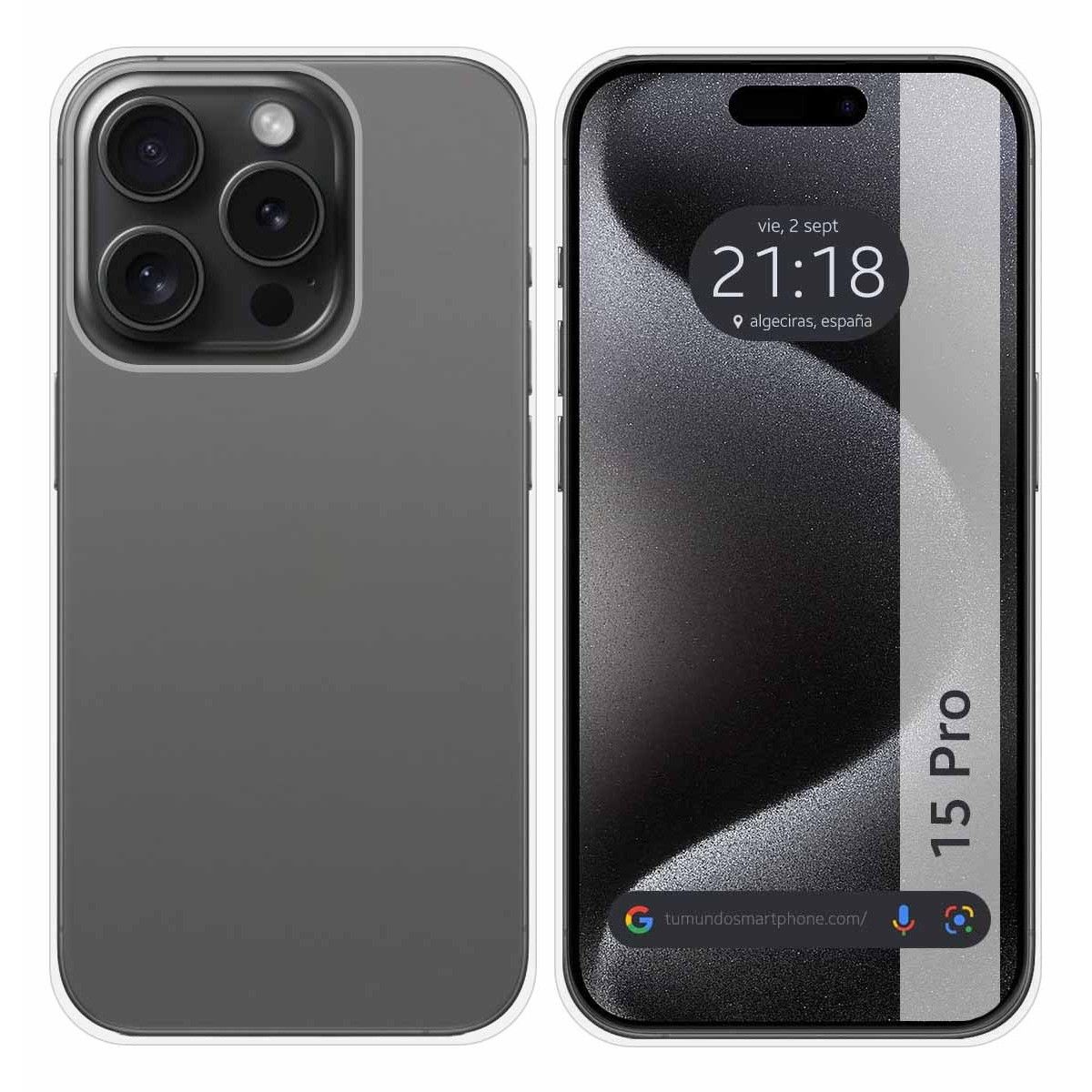 Funda Silicona Gel TPU Transparente compatible con Iphone 15 Pro (6.1)