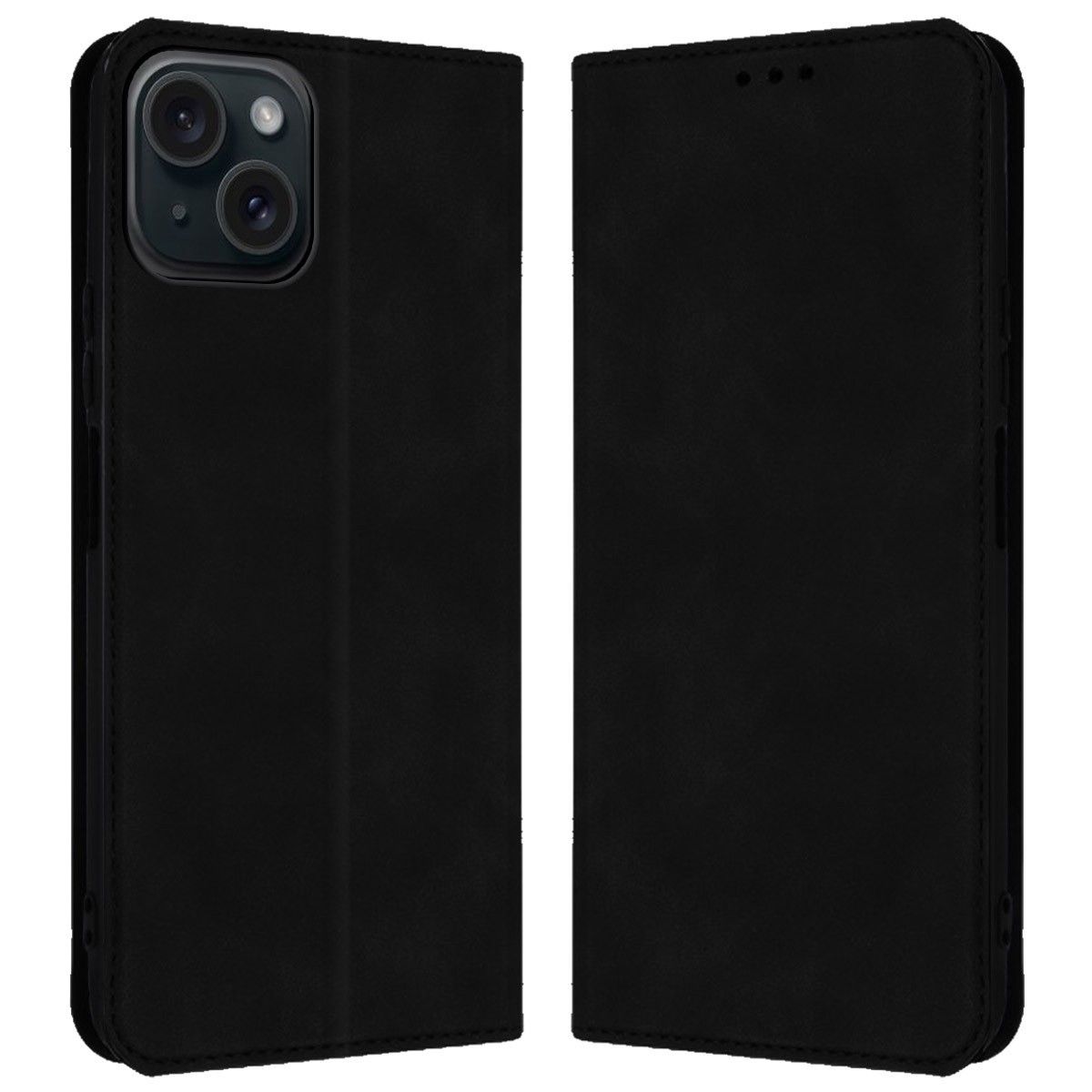 Funda Polipiel con tarjetero compatible con Iphone 15 (6.1) color Negra