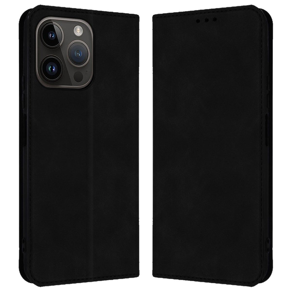 Funda Polipiel con tarjetero compatible con Iphone 15 Pro (6.1) color Negra