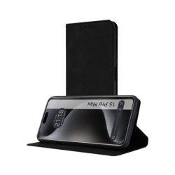 Funda Polipiel con tarjetero compatible con Iphone 15 Pro Max (6.7) color Negra