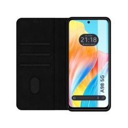 Funda Polipiel con tarjetero para Oppo A98 5G color Negra 2