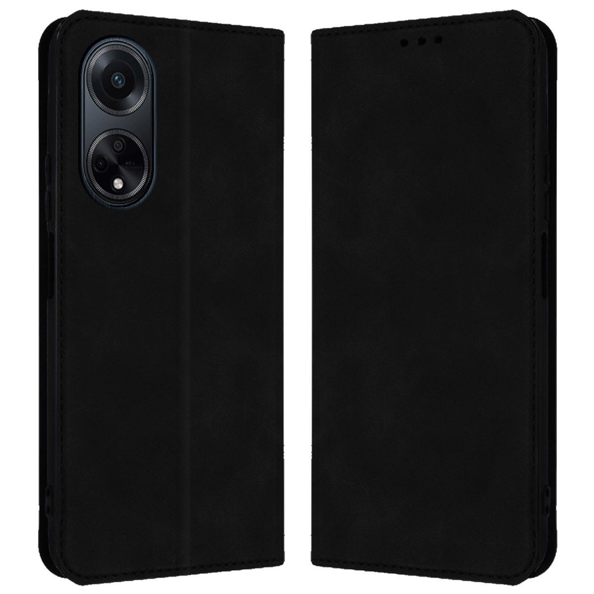 Funda Polipiel con tarjetero para Oppo A98 5G color Negra