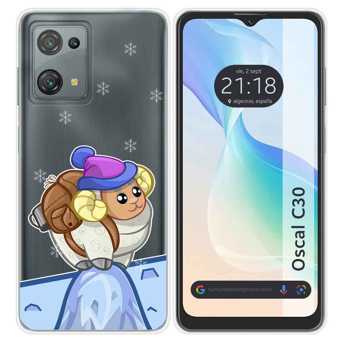 Funda Silicona Transparente para Blackview Oscal C30 / C30 Pro diseño Cabra Dibujos