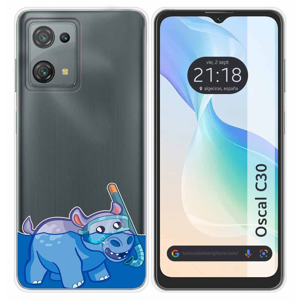 Funda Silicona Transparente para Blackview Oscal C30 / C30 Pro diseño Hipo Dibujos
