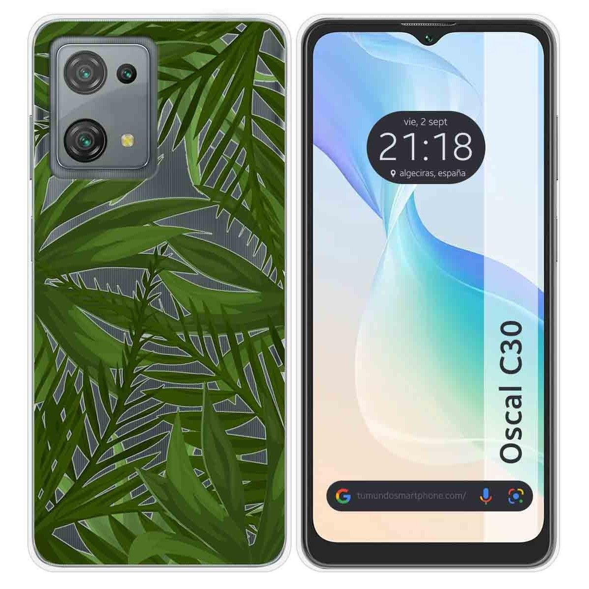 Funda Silicona Transparente para Blackview Oscal C30 / C30 Pro diseño Jungla Dibujos