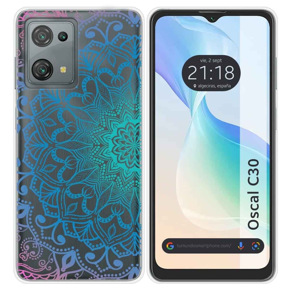 Funda Silicona Transparente para Blackview Oscal C30 / C30 Pro diseño Mandala Dibujos