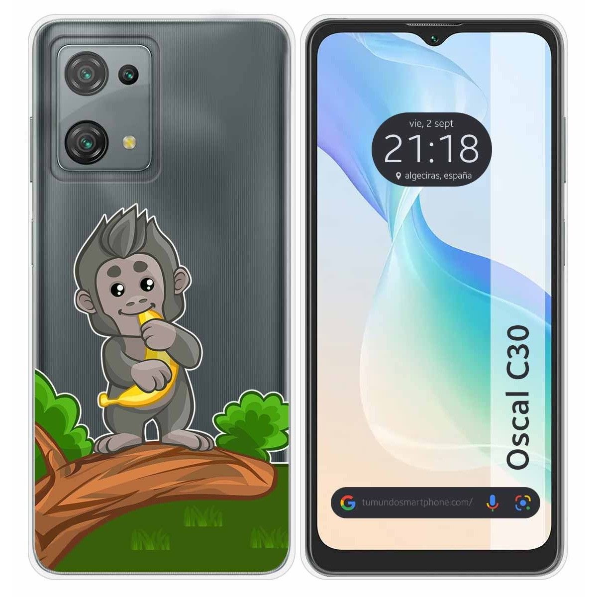 Funda Silicona Transparente para Blackview Oscal C30 / C30 Pro diseño Mono Dibujos