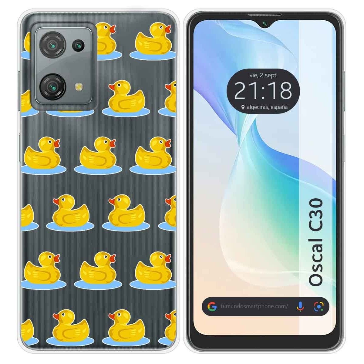 Funda Silicona Transparente para Blackview Oscal C30 / C30 Pro diseño Pato Dibujos