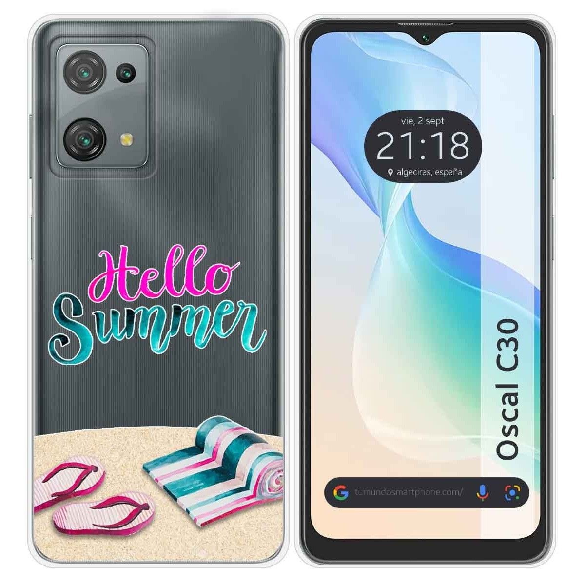 Funda Silicona Transparente para Blackview Oscal C30 / C30 Pro diseño Summer Dibujos