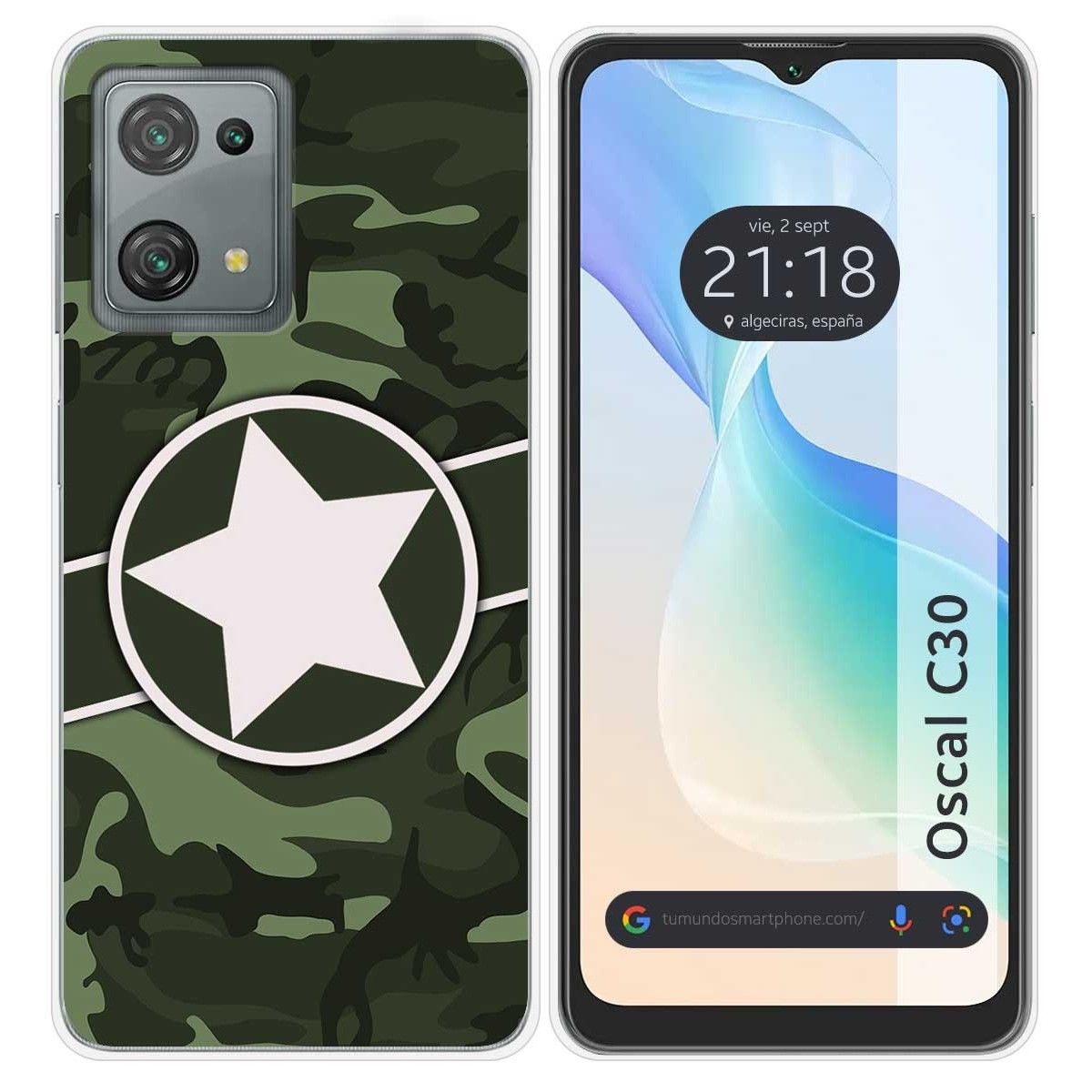 Funda Silicona para Blackview Oscal C30 / C30 Pro diseño Camuflaje 01 Dibujos