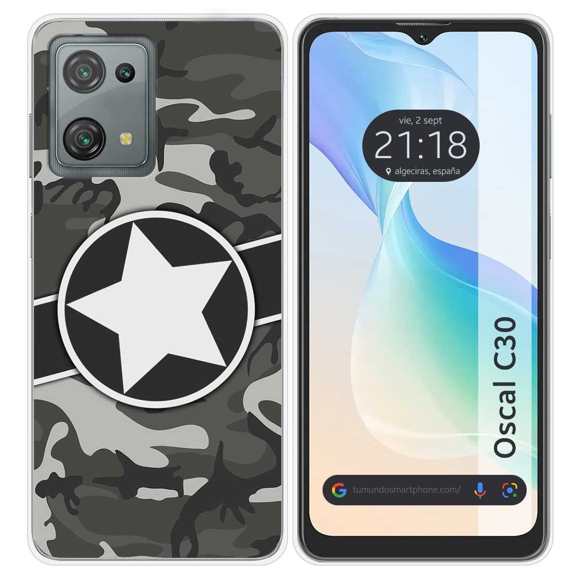 Funda Silicona para Blackview Oscal C30 / C30 Pro diseño Camuflaje 02 Dibujos