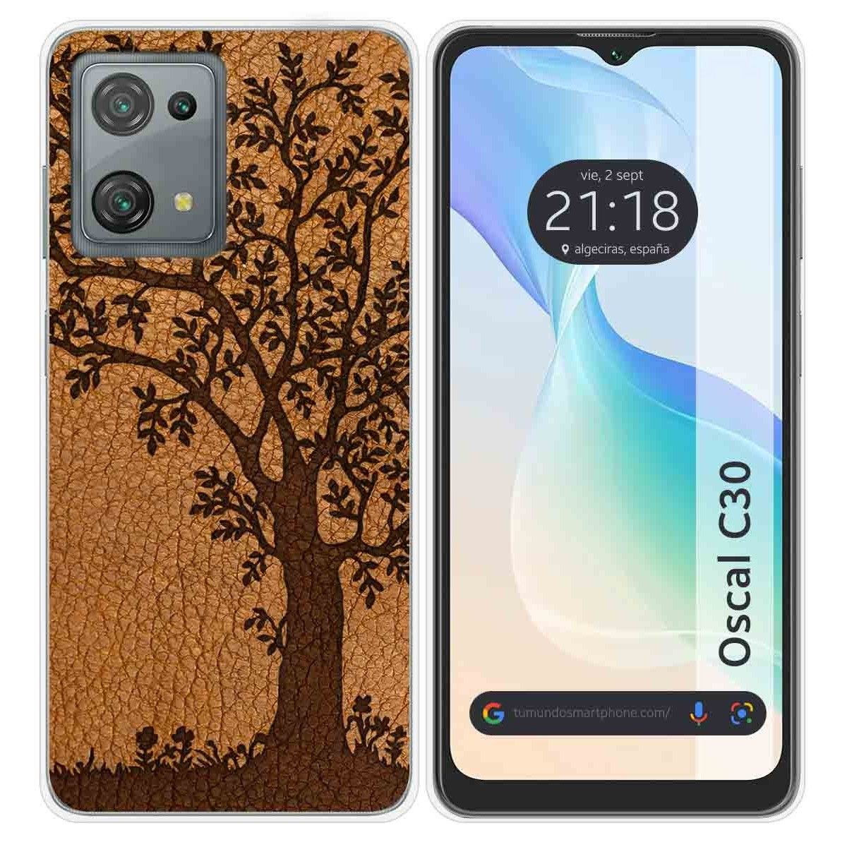 Funda Silicona para Blackview Oscal C30 / C30 Pro diseño Cuero 03 Dibujos