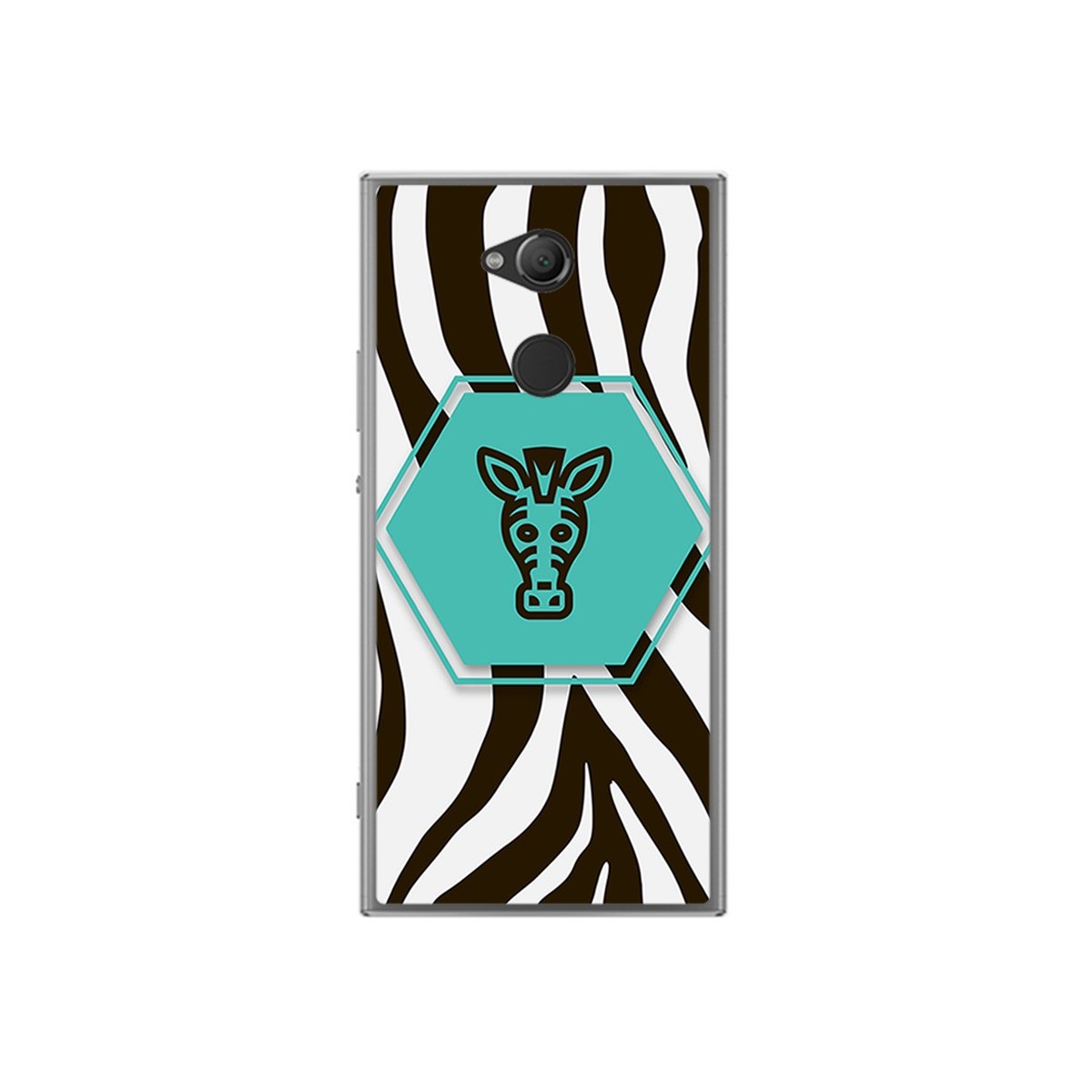 Funda Gel Tpu para Sony Xperia XA2 Diseño Cebra Dibujos