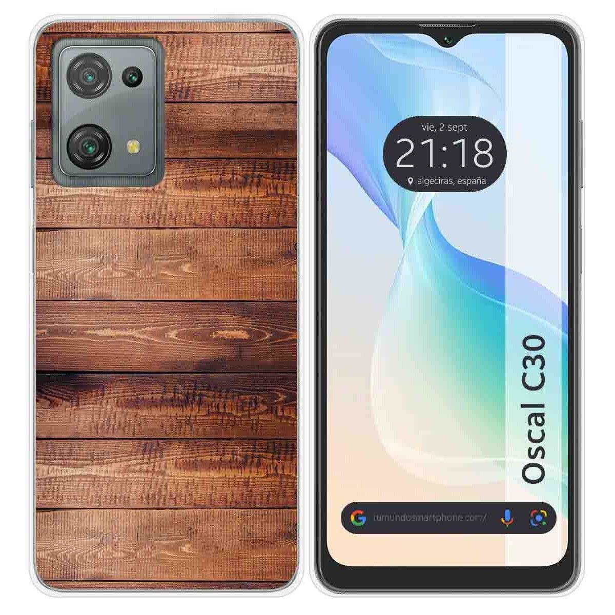Funda Silicona para Blackview Oscal C30 / C30 Pro diseño Madera 02 Dibujos