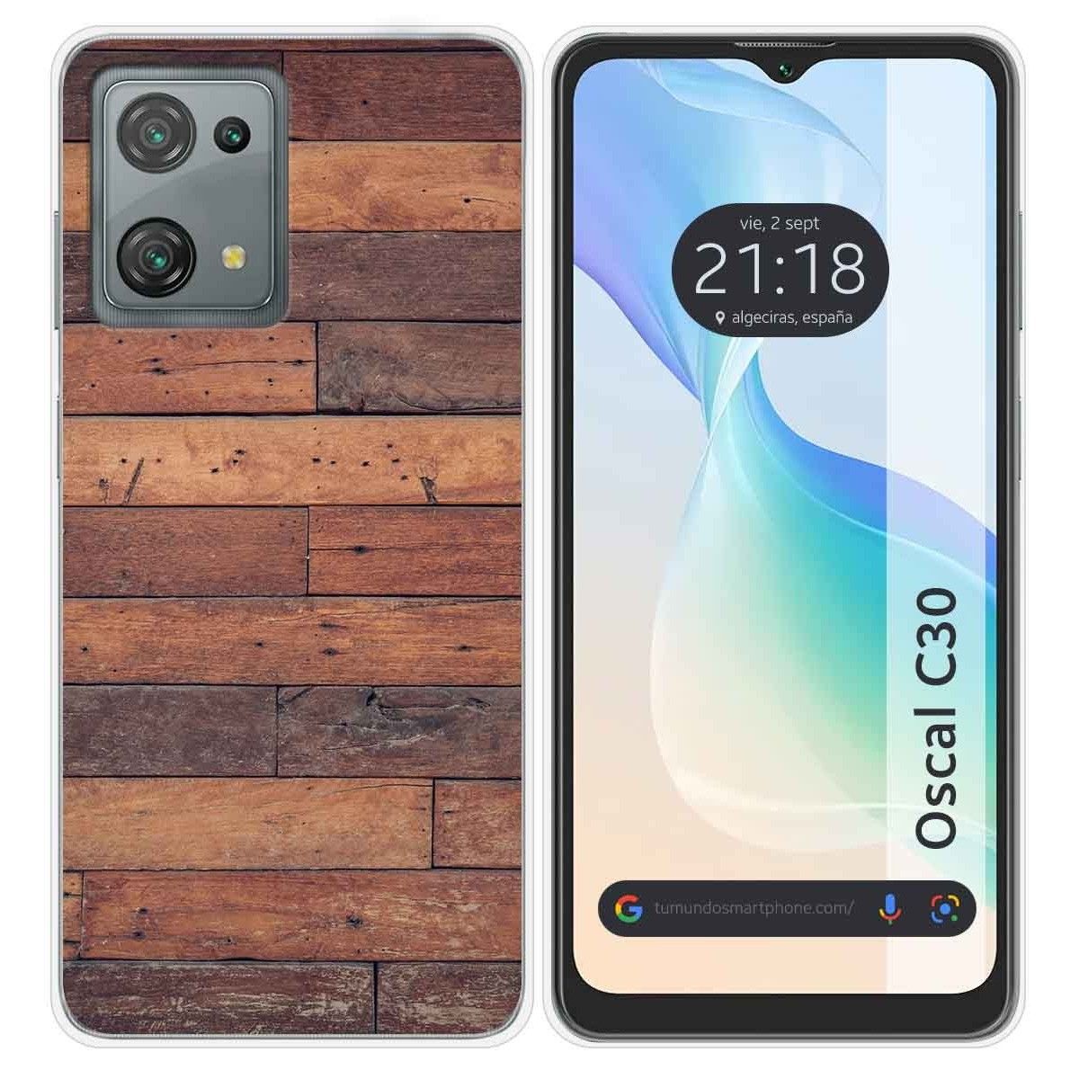 Funda Silicona para Blackview Oscal C30 / C30 Pro diseño Madera 03 Dibujos