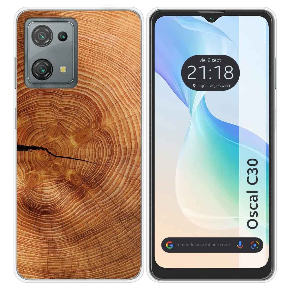 Funda Silicona para Blackview Oscal C30 / C30 Pro diseño Madera 04 Dibujos