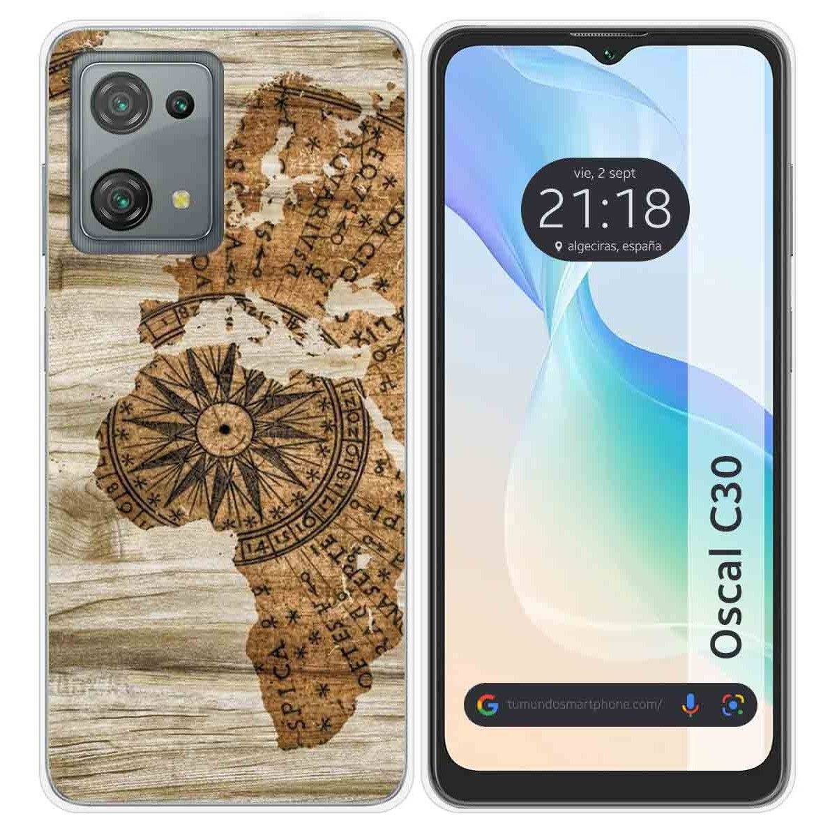 Funda Silicona para Blackview Oscal C30 / C30 Pro diseño Madera 07 Dibujos