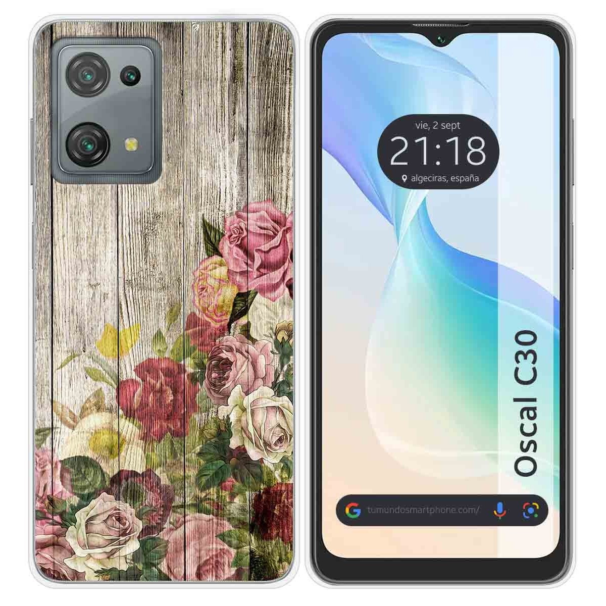 Funda Silicona para Blackview Oscal C30 / C30 Pro diseño Madera 08 Dibujos