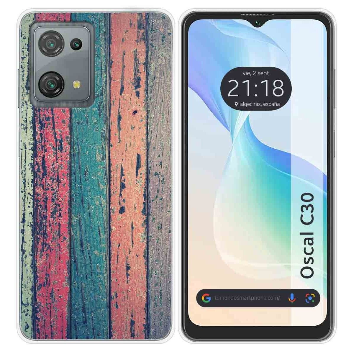 Funda Silicona para Blackview Oscal C30 / C30 Pro diseño Madera 10 Dibujos