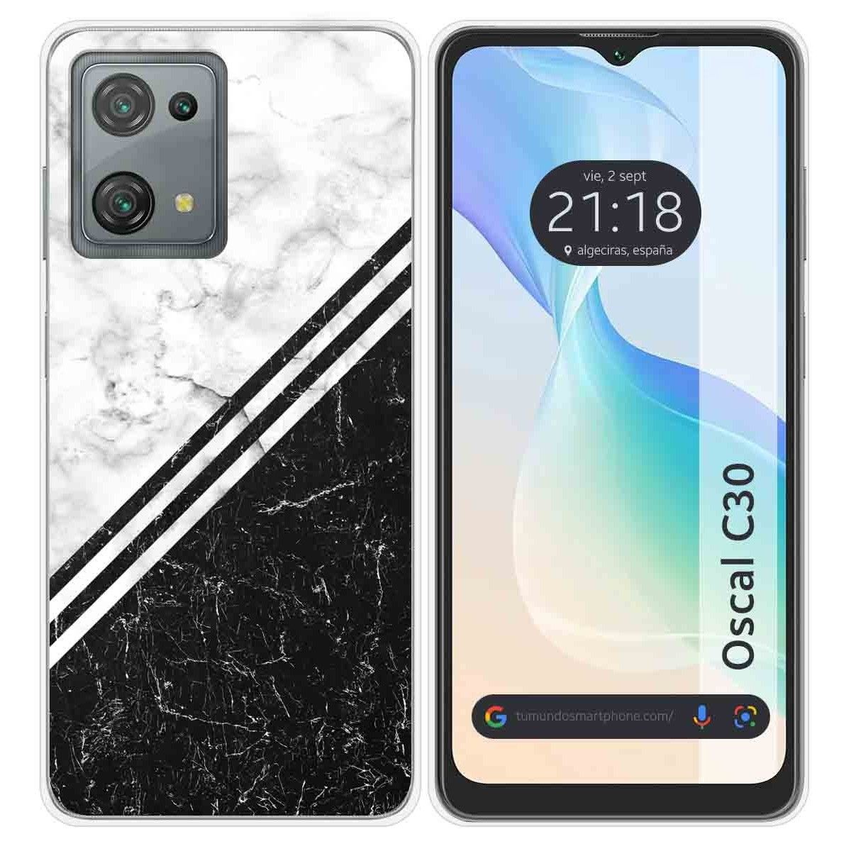 Funda Silicona para Blackview Oscal C30 / C30 Pro diseño Mármol 01 Dibujos