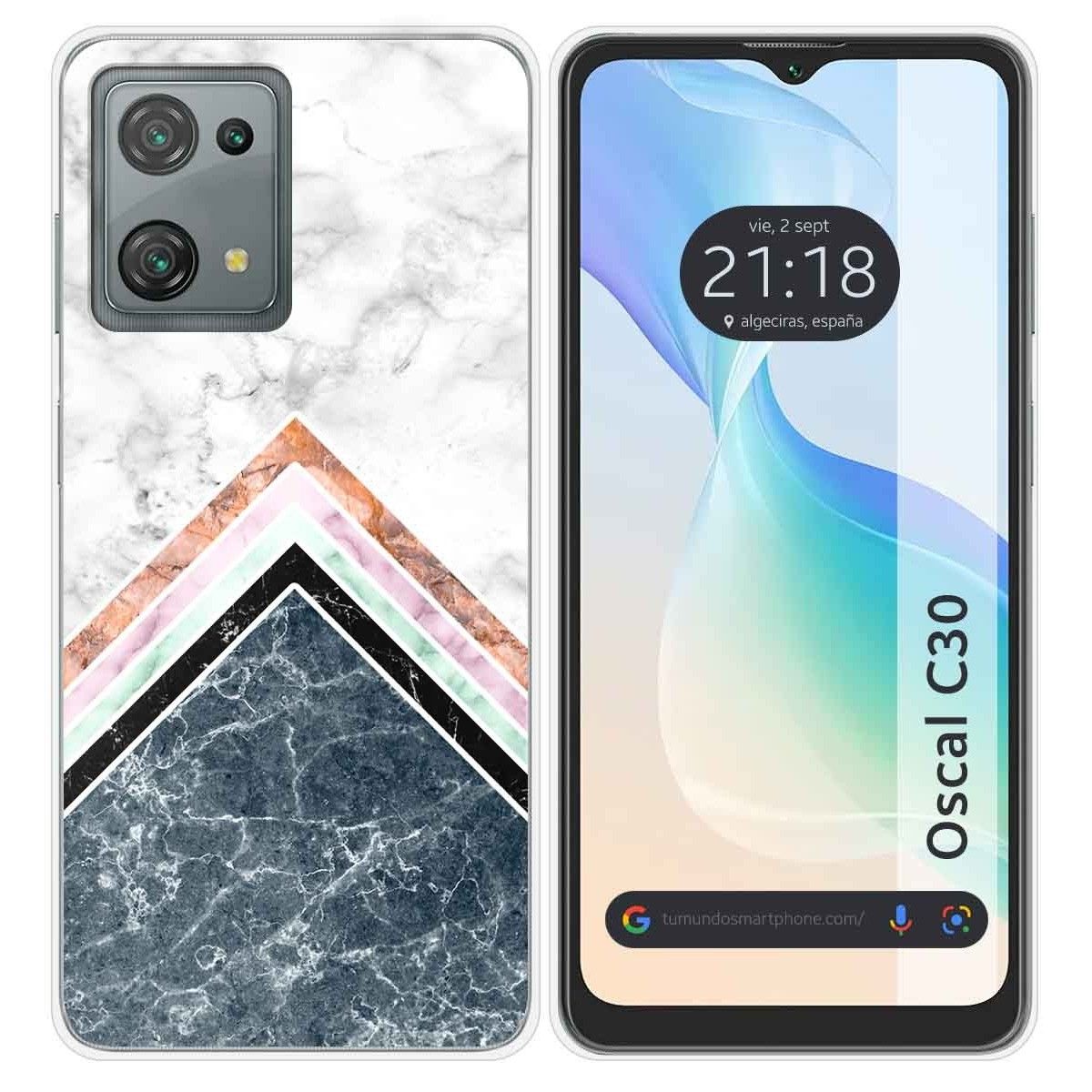 Funda Silicona para Blackview Oscal C30 / C30 Pro diseño Mármol 05 Dibujos