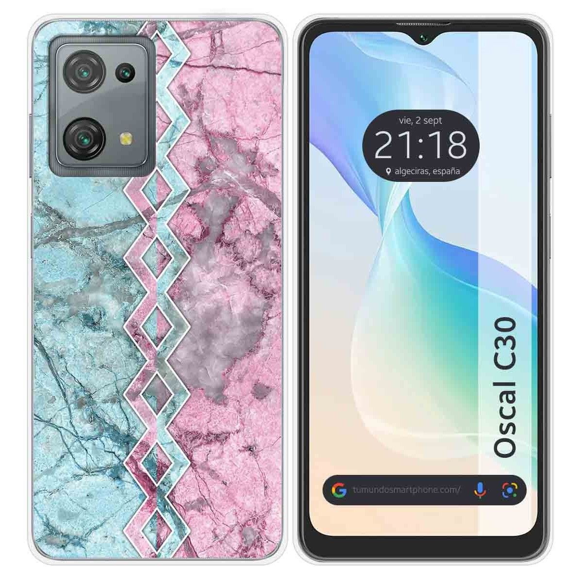 Funda Silicona para Blackview Oscal C30 / C30 Pro diseño Mármol 08 Dibujos