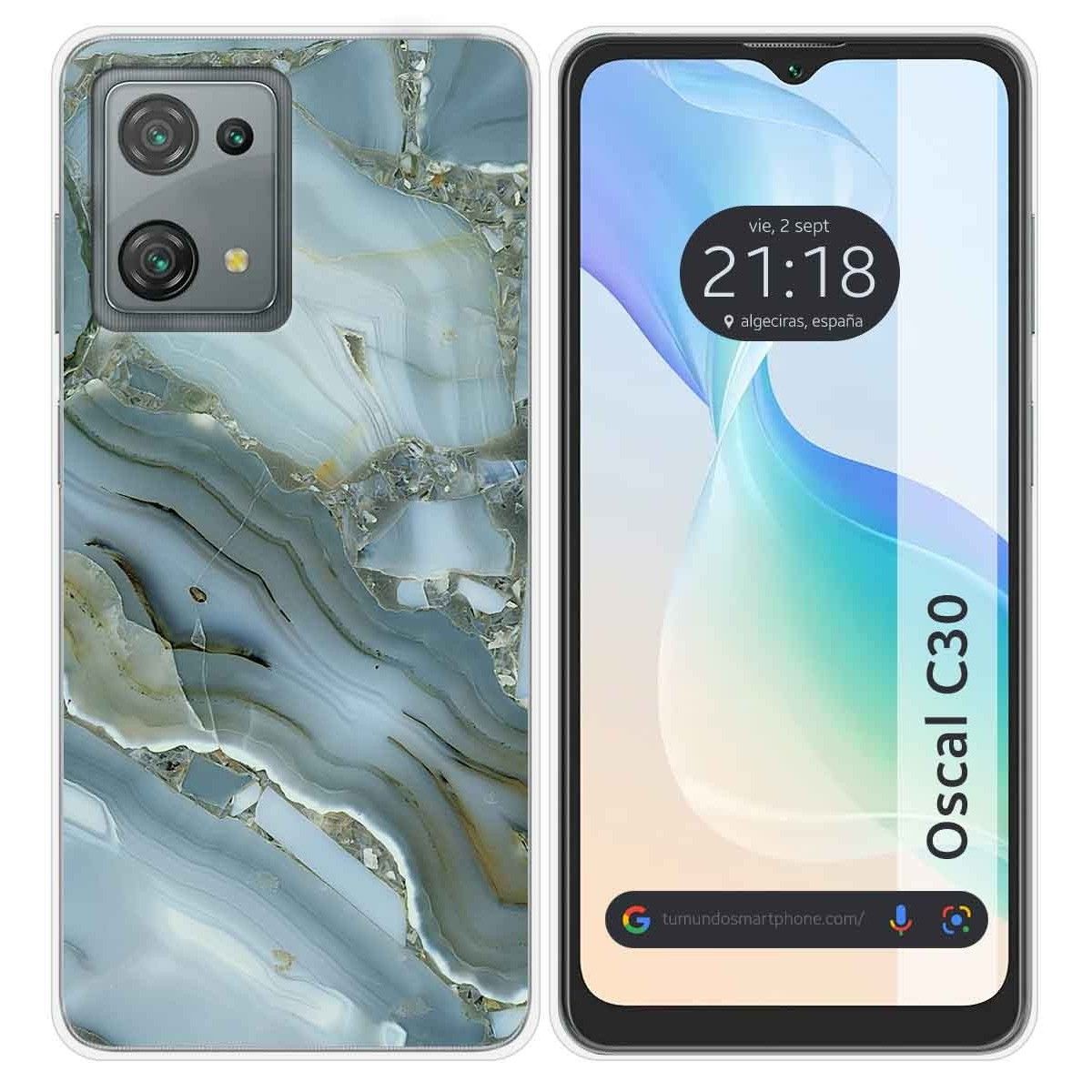 Funda Silicona para Blackview Oscal C30 / C30 Pro diseño Mármol 09 Dibujos