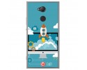 Funda Gel Tpu para Sony Xperia XA2 Diseño Cohete Dibujos
