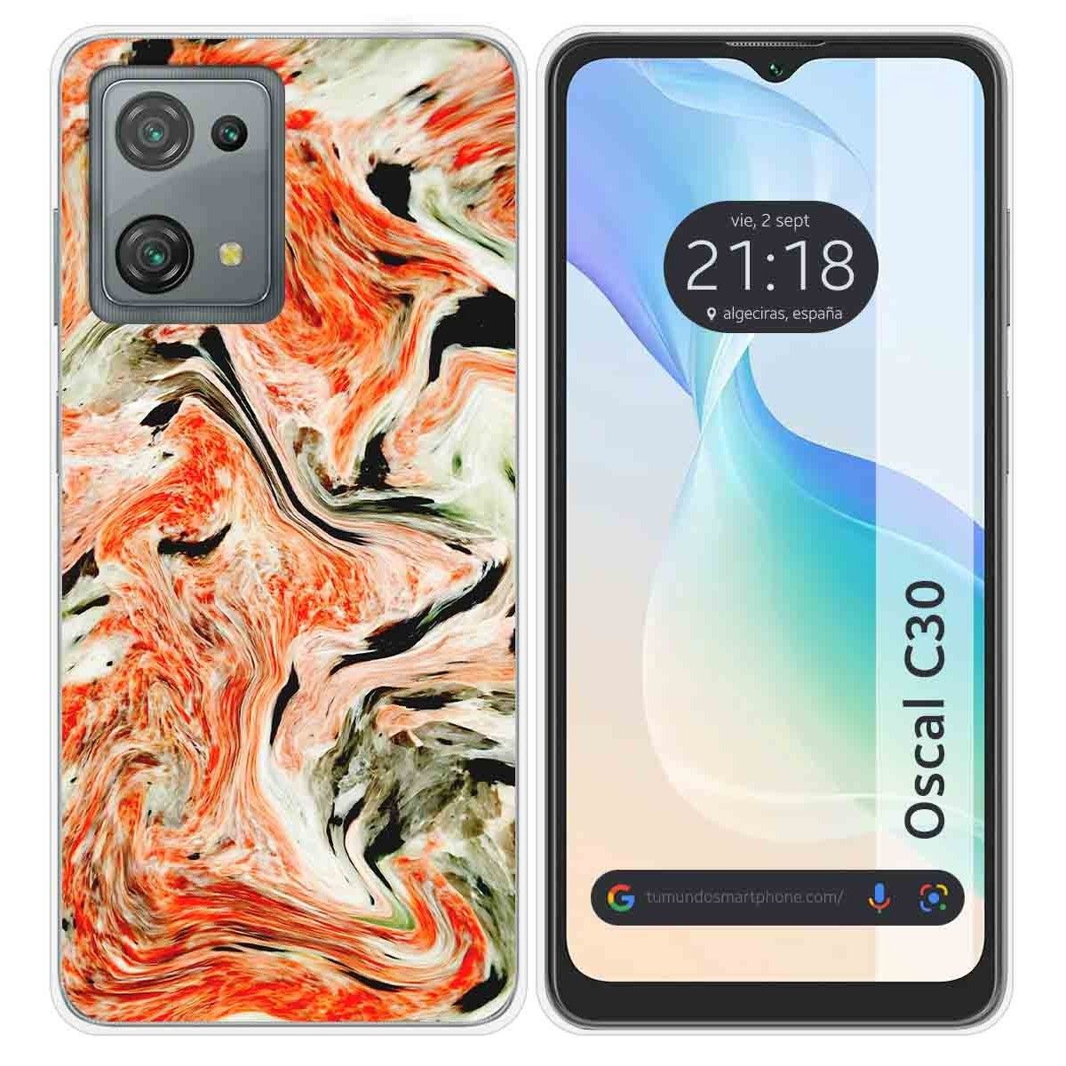 Funda Silicona para Blackview Oscal C30 / C30 Pro diseño Mármol 12 Dibujos