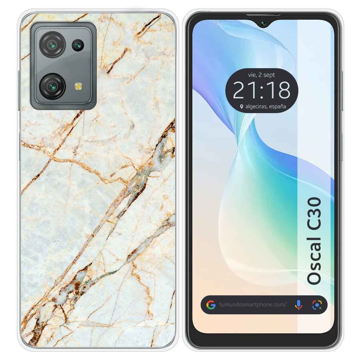 Funda Silicona para Blackview Oscal C30 / C30 Pro diseño Mármol 13 Dibujos