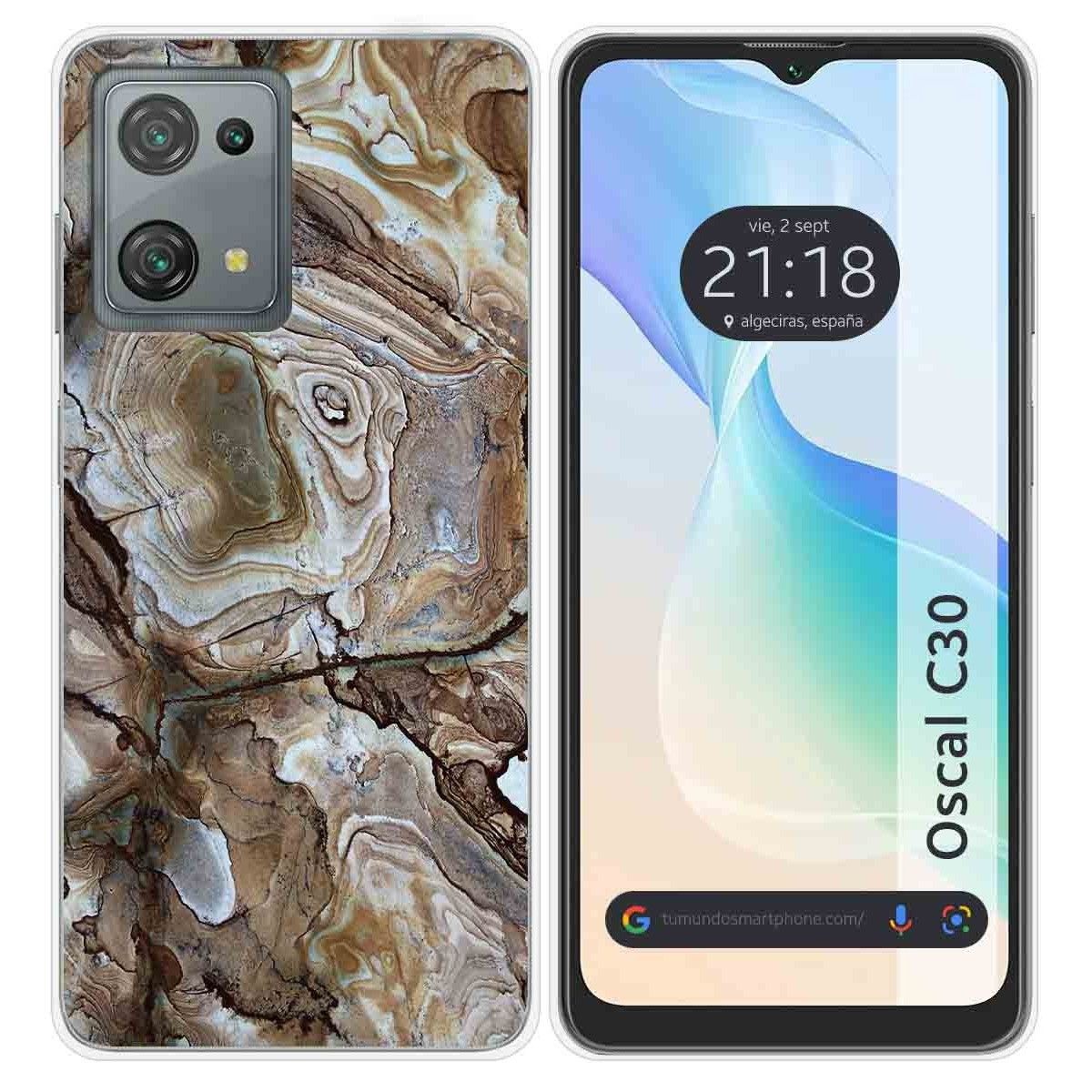 Funda Silicona para Blackview Oscal C30 / C30 Pro diseño Mármol 14 Dibujos