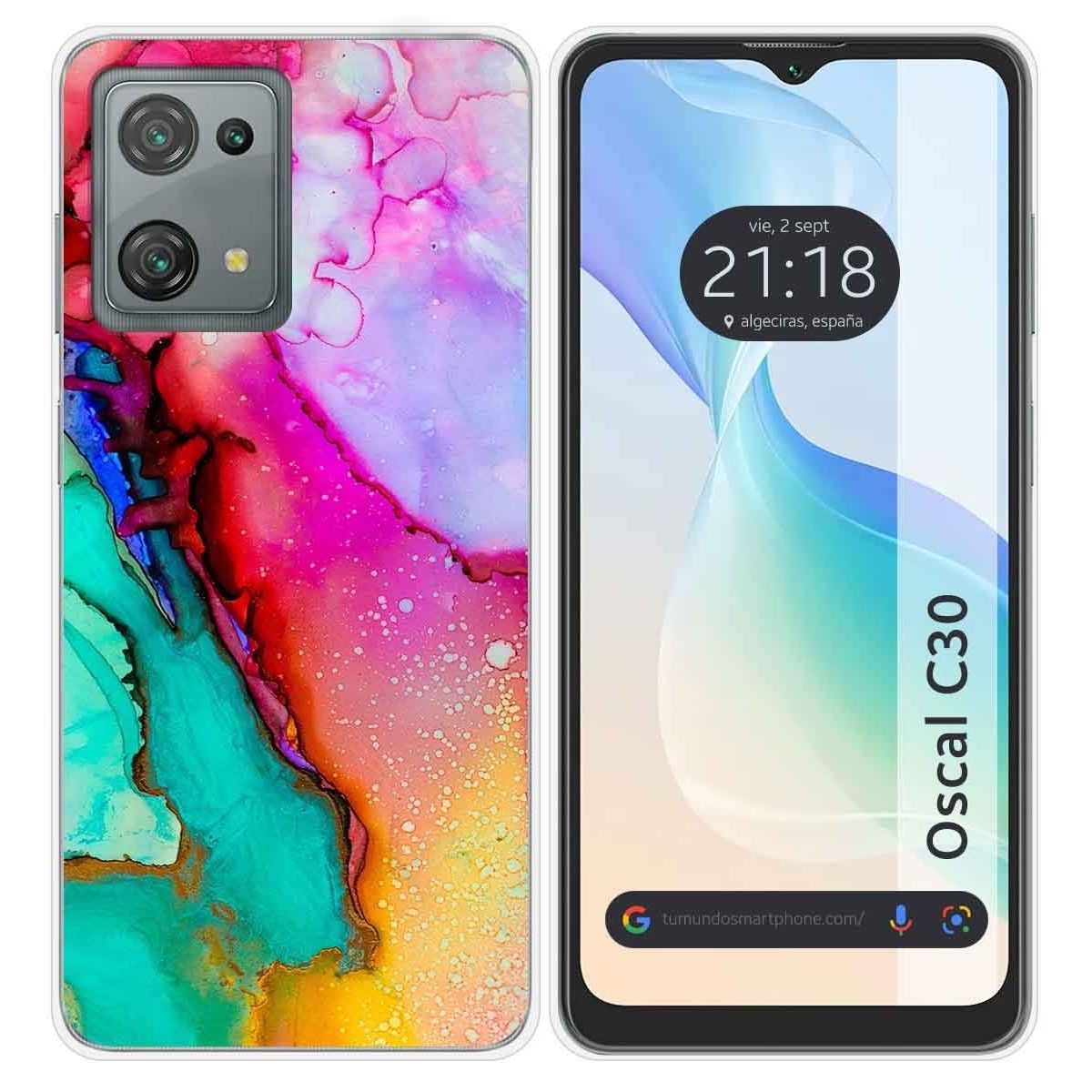 Funda Silicona para Blackview Oscal C30 / C30 Pro diseño Mármol 15 Dibujos