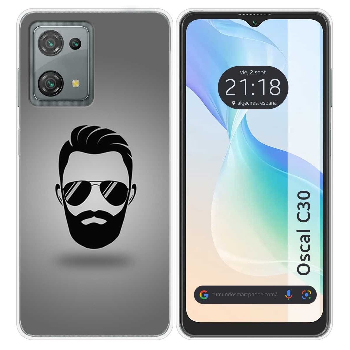 Funda Silicona para Blackview Oscal C30 / C30 Pro diseño Barba Dibujos