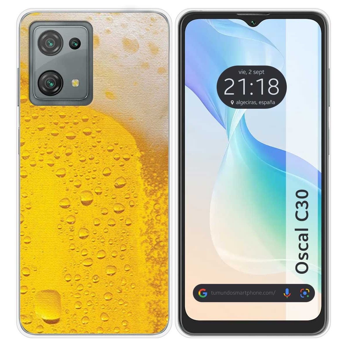 Funda Silicona para Blackview Oscal C30 / C30 Pro diseño Cerveza Dibujos