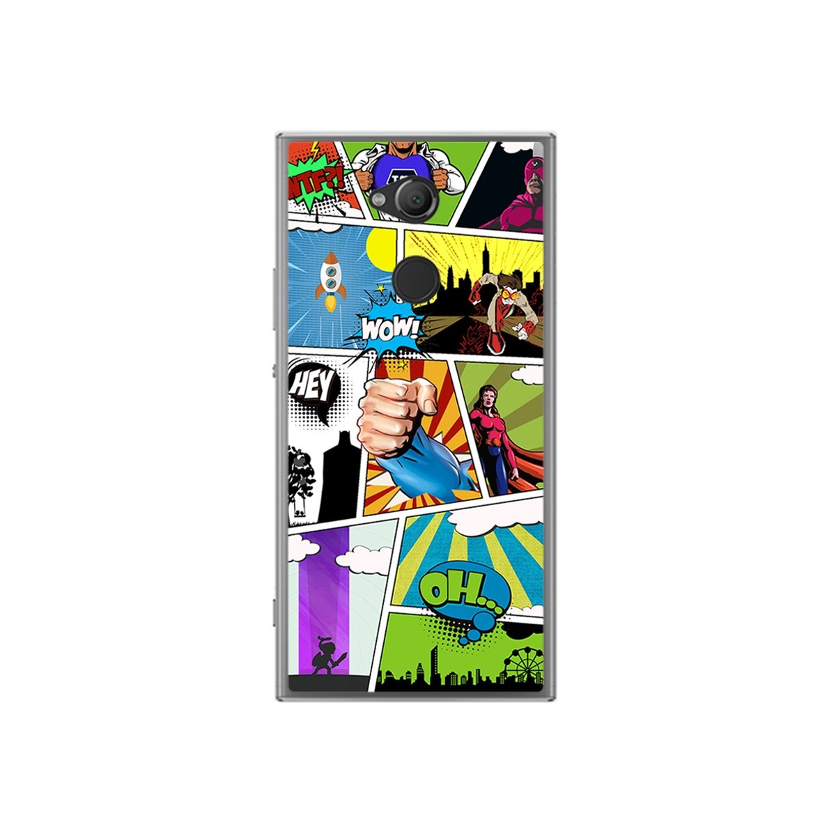 Funda Gel Tpu para Sony Xperia XA2 Diseño Comic Dibujos